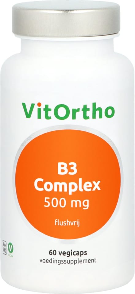 VitOrtho B3 complex 500mg flushvrij 60 Vegetarische capsules