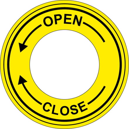 Open close sticker 100 mm