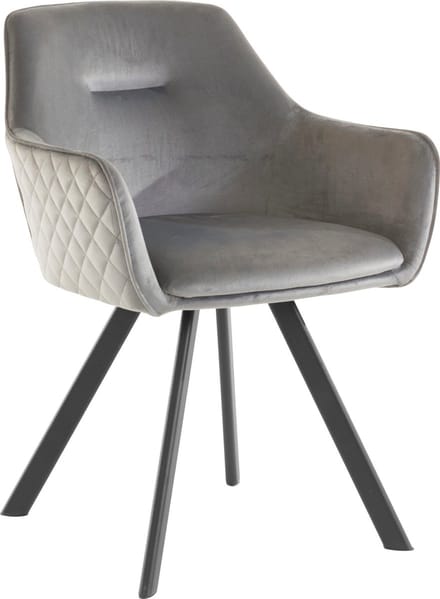 Nina-Fauteuil van grijs fluweel