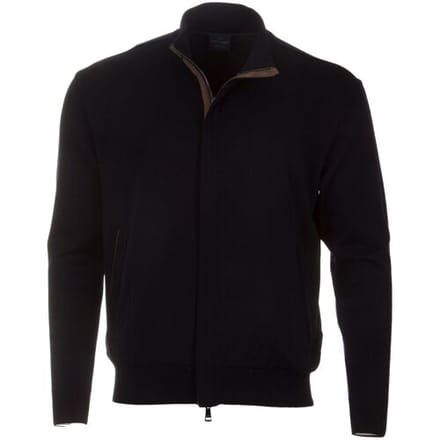 Paul & Shark Vest Summer Wool Full Zip with Alcantara Donker Blauw / male