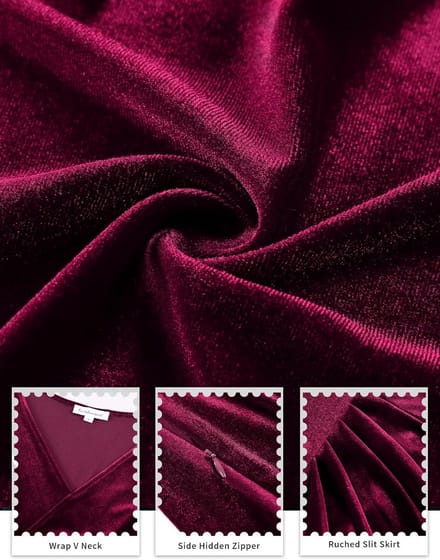 Elegante Lange Mouwen Fluwelen Maxi Jurk voor Feest en Bruiloft