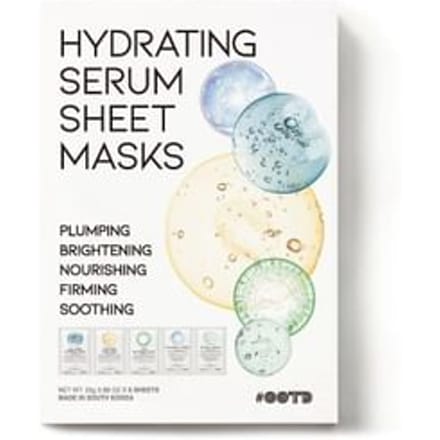 OOTD, Hydraterend Serum Sheet Schoonheidsmasker, 5 Stuks, 25g (0,88 oz) Elk white