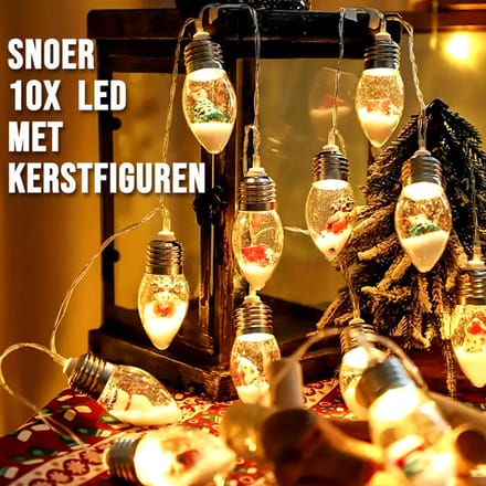 Allernieuwste.nl® LED Kerstverlichting Slinger - 10 Kerstfiguren - 150 cm - Batterijgedreven