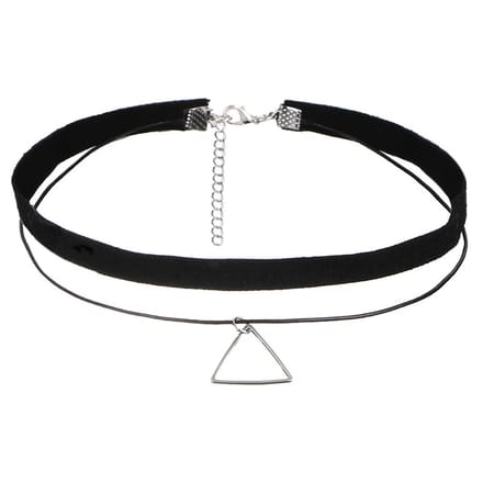 Jomide Choker Zwart Fluweel - Driehoek