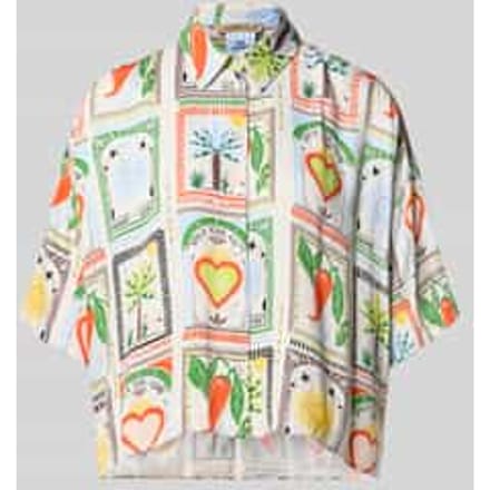 Overhemdblouse van viscose met kentkraag