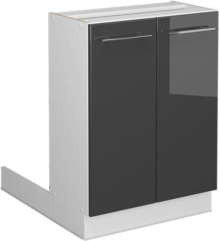 Keukenkast Onderkast 60 cm Modern Wit Antraciet Hoogglans