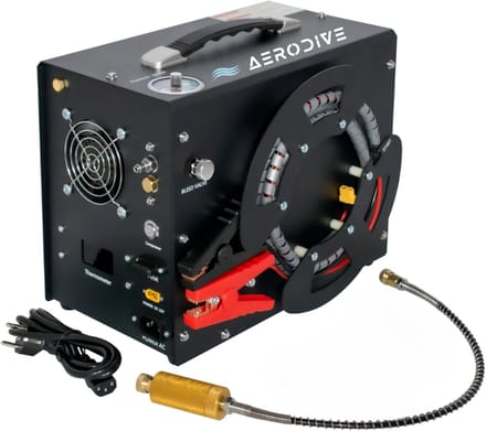 AeroDive - 2e Generatie elektrische pomp - 12V en 220V - Compressor - Duikfles compressor - 300BAR - 2000PSI - 350 Watt - Dubbele cylinder