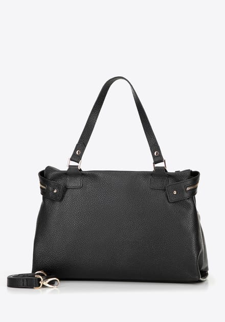 Wittchen - Luxe Lederen Dames Tas - Pea Leer - Verstelbare Riem - Zwart