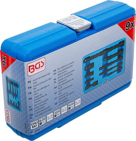 BGS Kracht verlengstukset - 1/4 / 3/8 / 1/2 - 9 delig