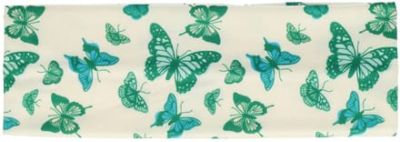 Haarsoires Haarband Stof 8cm - Vlinder Print - Wit Groen