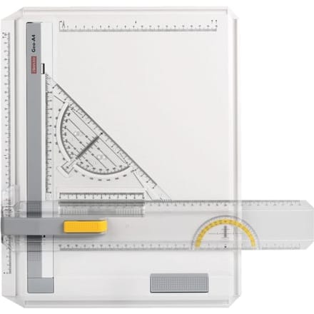 Aristo tekenbord - GEOboard - A4 formaat - met sneltekendriehoek - wit kunststof - AR-70442