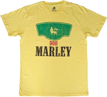 Bob Marley - Vintage Green Label Heren T-shirt - M - Geel
