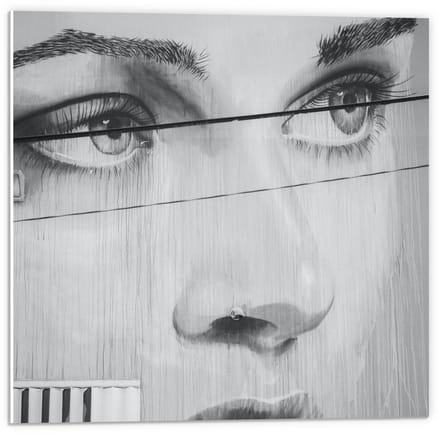 Forex - Gezicht van Vrouw Getekend - 50x50cm Foto op Forex