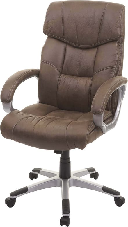 Bureaustoel MCW-A71, directiedraaistoel bureaustoel, stof/textiel, MVG ~ suède look bruin