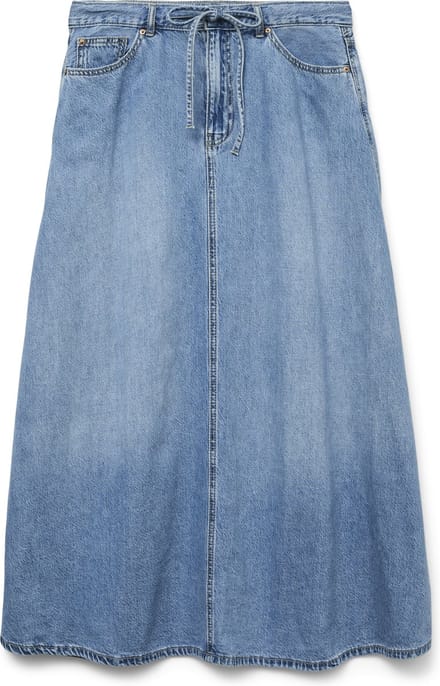 Vero Moda Denim rok VMHILLA Mid waist Midi-rok