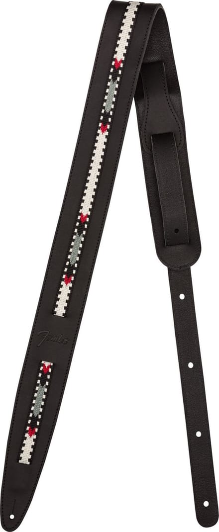 Fender Paramount Acoustic Leather Strap Black - Gitaarband