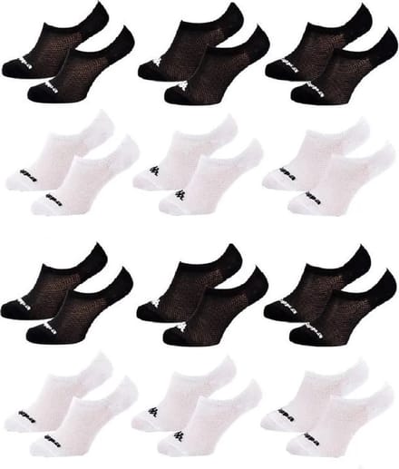 Kappa kousenvoetjes invisible dames black & white 12 paar maat 36/41
