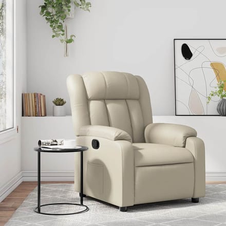 vidaXL - Fauteuil - verstelbaar - kunstleer - crèmekleurig