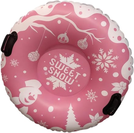 Opblaasbare Sneeuwbuis - Slee Ring - Winterpret Buiten - Duurzame PVC Constructie - 100 cm Diameter - Roze