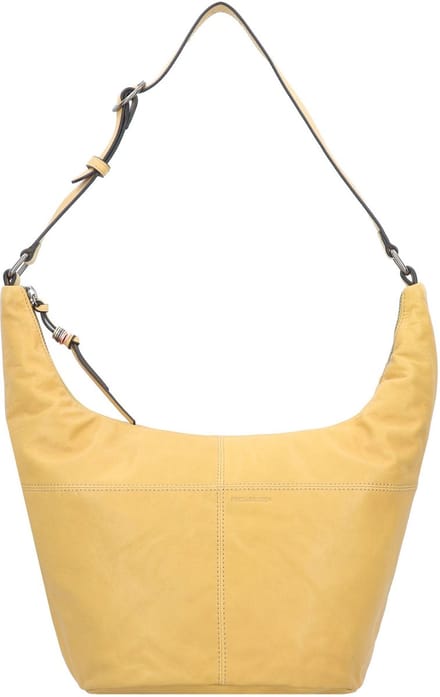 FREDsBRUDER Leren Schoudertas Gena Bucket Shoulderbag Sunny Yellow Geel