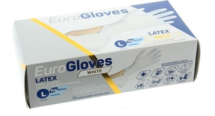 EuroGloves Latex handschoen L (8-9) 100 stuks