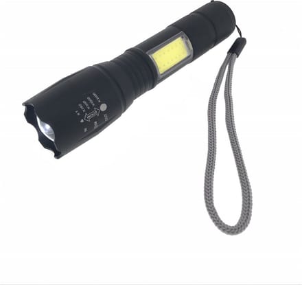 Hofftech Zaklamp - 5 standen - waterbestendig - 14 cm - zwart