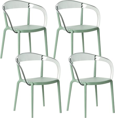 MALEVIZI - Tuinstoel set van 4 - Groen - Kunststof