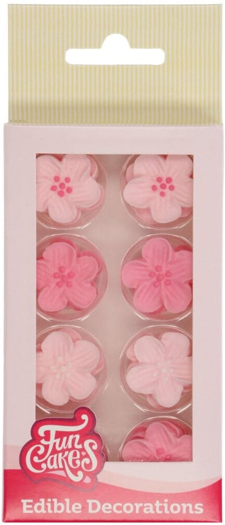 FunCakes Suikerdecoraties - Bloesemmix Roze - 24 Stuks - Eetbare Taartdecoratie