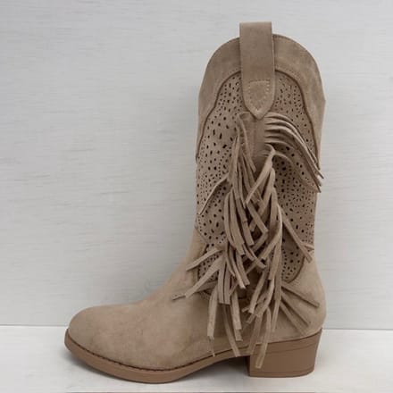Suèdine cowboylaarzen met trendy afwerking khaki Khaki / 37