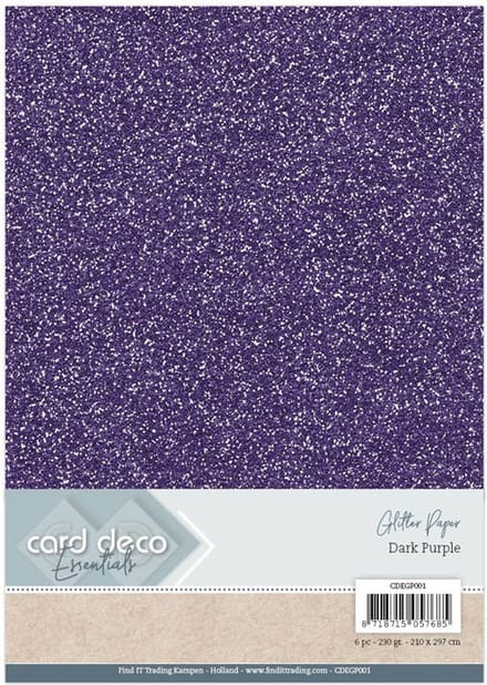 A4 Donkerpaars Glitterpapier