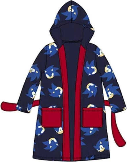 Sonic the Hedgehog badjas coral fleece blauw maat 98