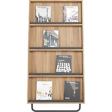 Brochurehouder meet by Paperflow model D, spaanplaat, 4 schappen, houtlook