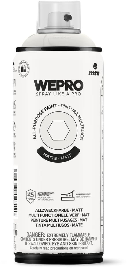 Spuitbus Grijs Pedrafroca Mat MTN WEPRO ALL-PURPOSE PAINT 400ML