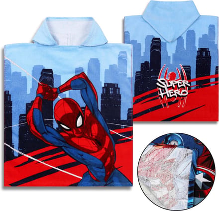 MARVEL Spider-Man Kinderponcho met capuchon voor jongens 50x115 cm OEKO-TEX