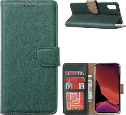Bookcase Geschikt voor: Huawei P Smart 2021 - Groen - portemonnee hoesje