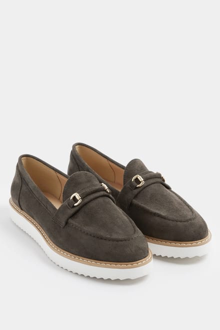 Yours Chocoladebruine Imitatiesuède Snaffle Loafers In Brede Epasvormsize 37EEE