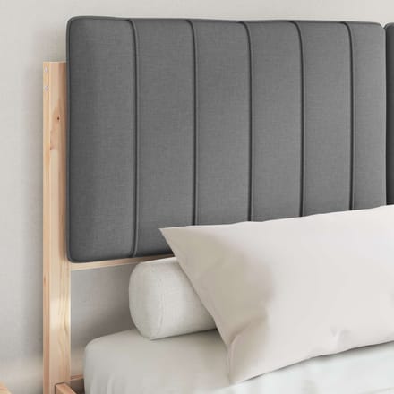 vidaXL - Bedframe - met - Gevoerde - Hoofdbord - Donkergrijs - 140 - x - 190 - cm