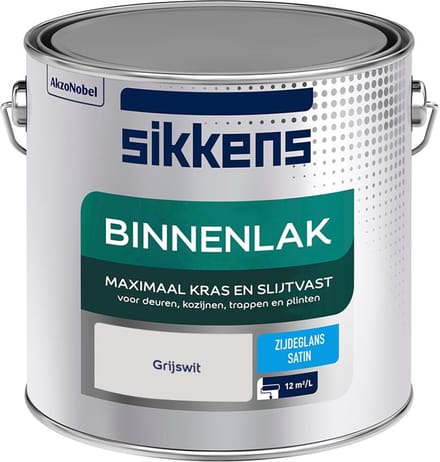 Sikkens - Binnenlak Zijdeglans - Grijswit - Mengverf - 2,5 L