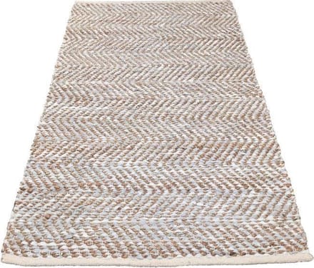 Rocaflor-Vloerkleed- jute-wit-grijs-gerecycled leer-  160x230cm