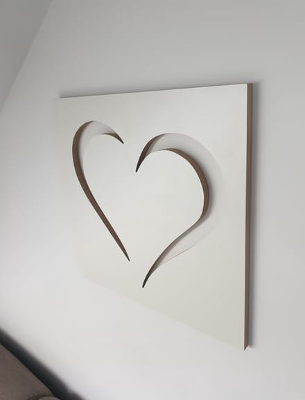 Moliland - Groot Wit Hart - Muurdecoratie - MDF - 50 cm