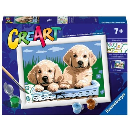 Ravensburger CreArt Cute Puppies - Schilderen op nummer voor kinderen