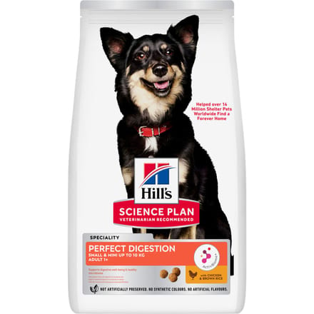 Hill's SCIENCE PLAN Perfect Digestion Small&Mini Adult 1+ Hondenvoer met Kip & bruine Rijst 6 kg