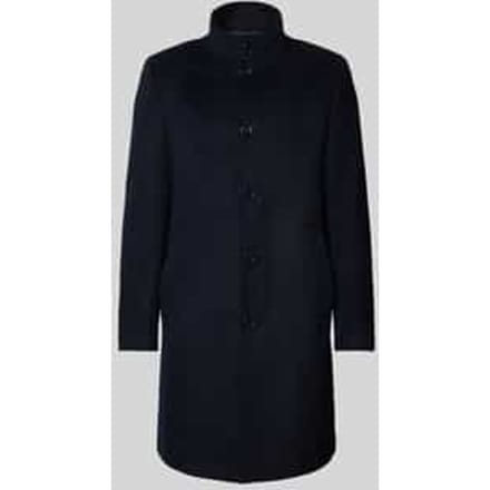 Regular fit lange wollen jas met viscose