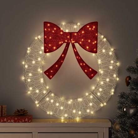 Krans met 60 Warm Witte LED's 76 x 76 x 8,5 cm Acryl