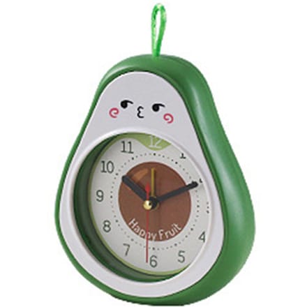 Cartoon Fruit Wekker Kinderwekker Decoratieve Ornamenten Kindergeschenk Studentengeschenk Avocado white