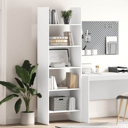 vidaXL - Boekenkast - 60x35x180 - cm - bewerkt - hout - wit
