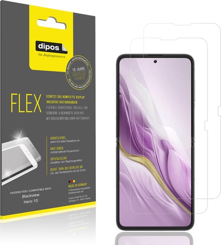 dipos – 2x Beschermfolie geschikt voor Blackview Hero 10 Binnenkant | 3D Full Cover Screenprotector | 100% Passend