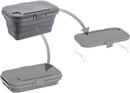 Opvouwbare Picknickmand 3-in-1 – Tafel, Opbergbox & Koelbak 15L - Grijs