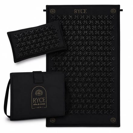 Ryce ® Nature Spijkermat - Kussen - Shakti mat - Acupressuur - Zwart