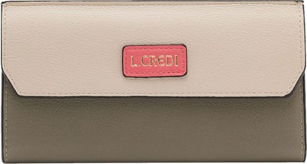 L.CREDI Portemonnee Olivette Flap Wallet Khaki Multi Kaki